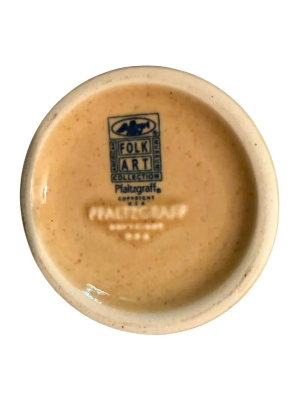 Pfaltzgraff Folk Art Stoneware Soap Lotion Dispenser Pump Vintage USA